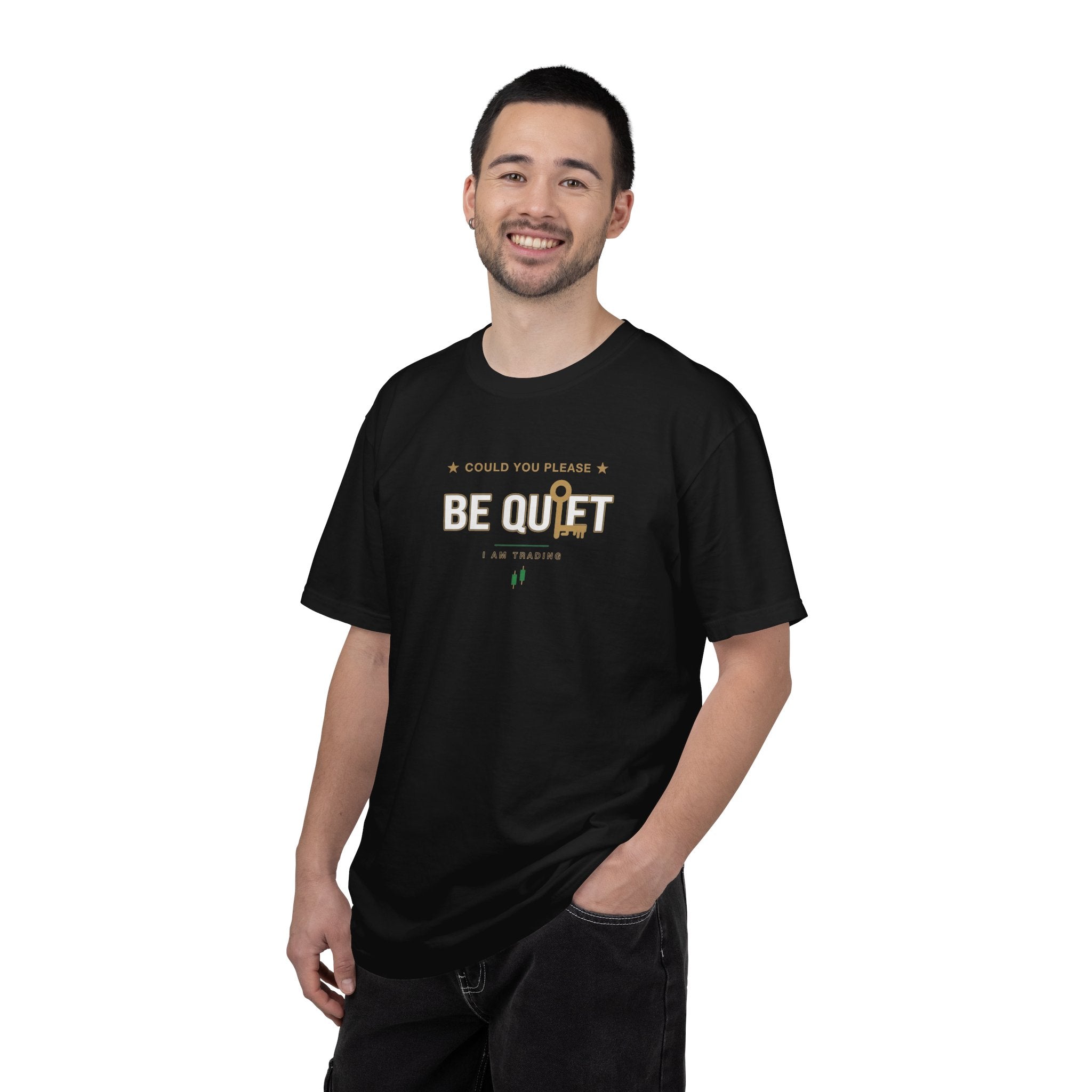 Be Quiet- Stressed Trader- Unisex Garment-Dyed T-shirt