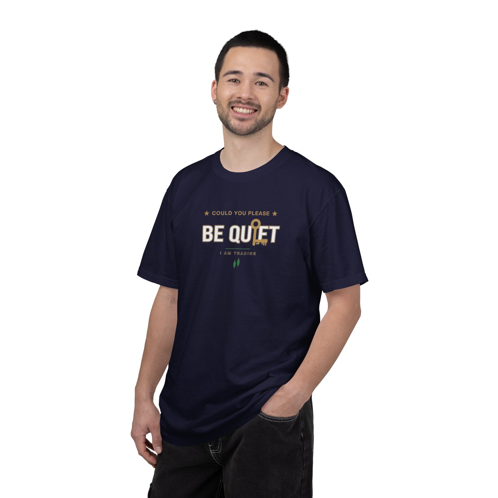 Be Quiet- Stressed Trader- Unisex Garment-Dyed T-shirt
